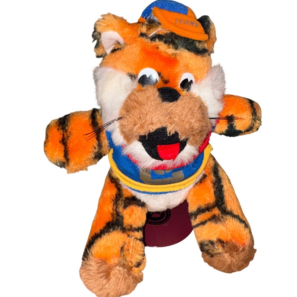 Vintage 1989 Clemson Tiger Plush Mascot NCAA Collegiate 11in Orange Wallace Co